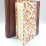 Journal in Florentine paper and brown leather edges