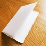 Folding wedding invitations made of Amalfi handmade paper. Size 11,5x17,5 (closed)