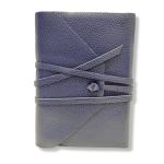 Blue leather journal with lace. The inner pages are made of ivory Amalfi paper.