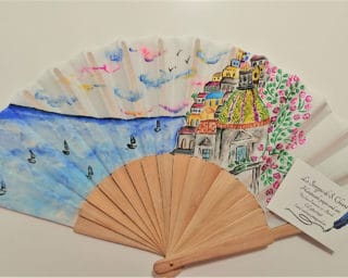Ventagli per matrimonio decorati a mano