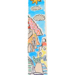 Bookmarks in Amalfi paper with watercolor illustrations.