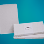 Box with ivory cards with straw and Amalfi handmade paper envelopes