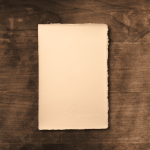 Single wedding invitations made of Amalfi paper. Ivory pink color. Size 11x17