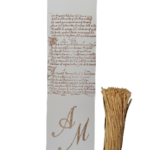 Elegante segnaposto matrimonio in carta di Amalfi personalizzato con le iniziali degli sposi