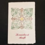 Biglietto di auguri per ogni occasione in carta di Amalfi con maiolica verde