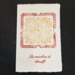 Biglietto di auguri originale con maiolica di Amalfi bordeaux
