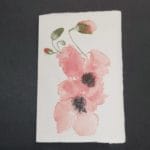 Biglietti floreali in carta di Amalfi con decorazione ad acquerello realizzati da Lo Scrigno di Santa Chiara.