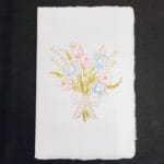 Card with watercolor bridal bouquet on Amalfi paper