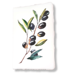 Biglietto di auguri in carta di Amalfi con decoro Ramo di ulivo